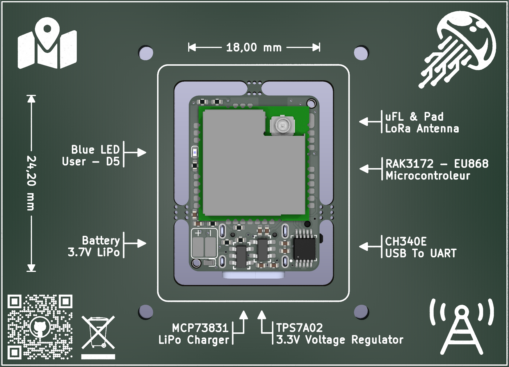 KiCad 3D View Back