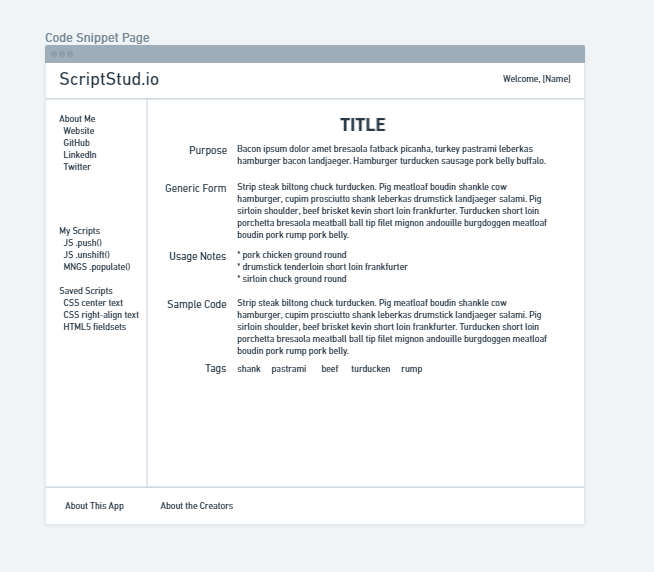 snippet view page mock representation