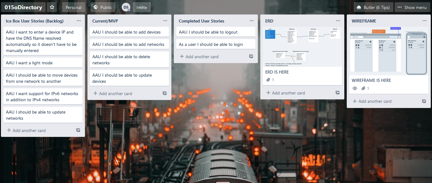 example trello board for project planning from general assembly