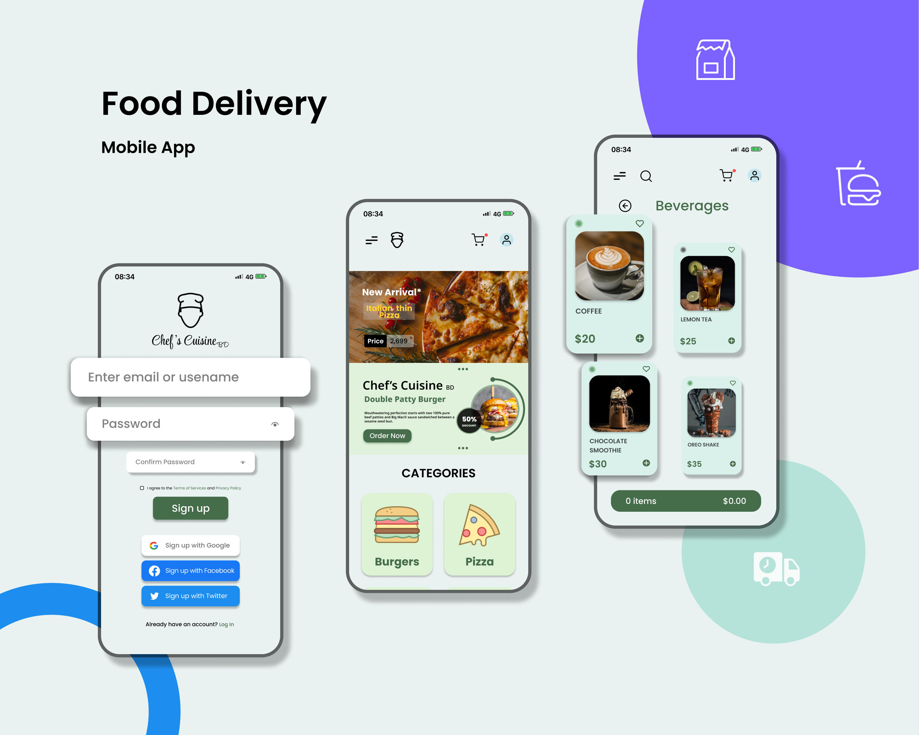 chefs cuisine ui design