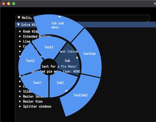 Pie menu widget