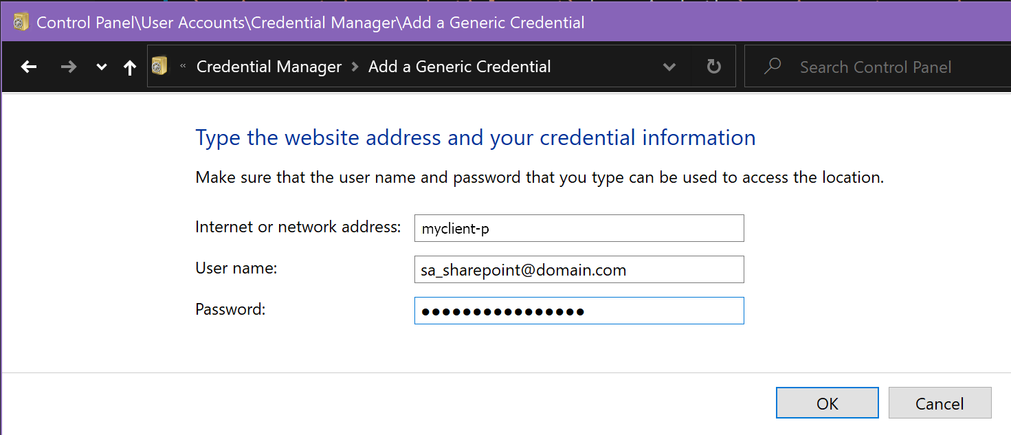 Add a Generic Credential