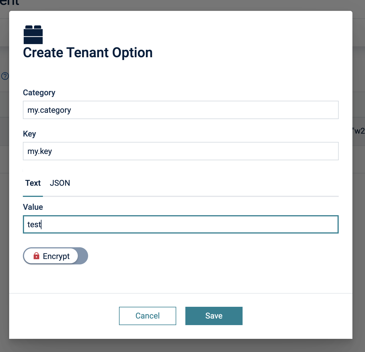 alt Create tenant option example