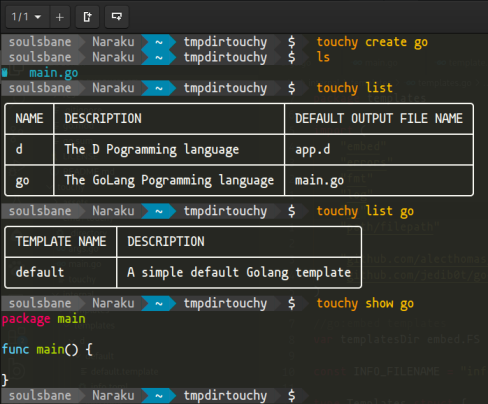 Example Terminal Output