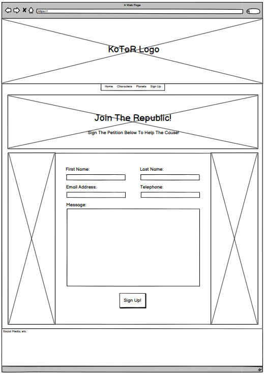 Petition Page Wireframe