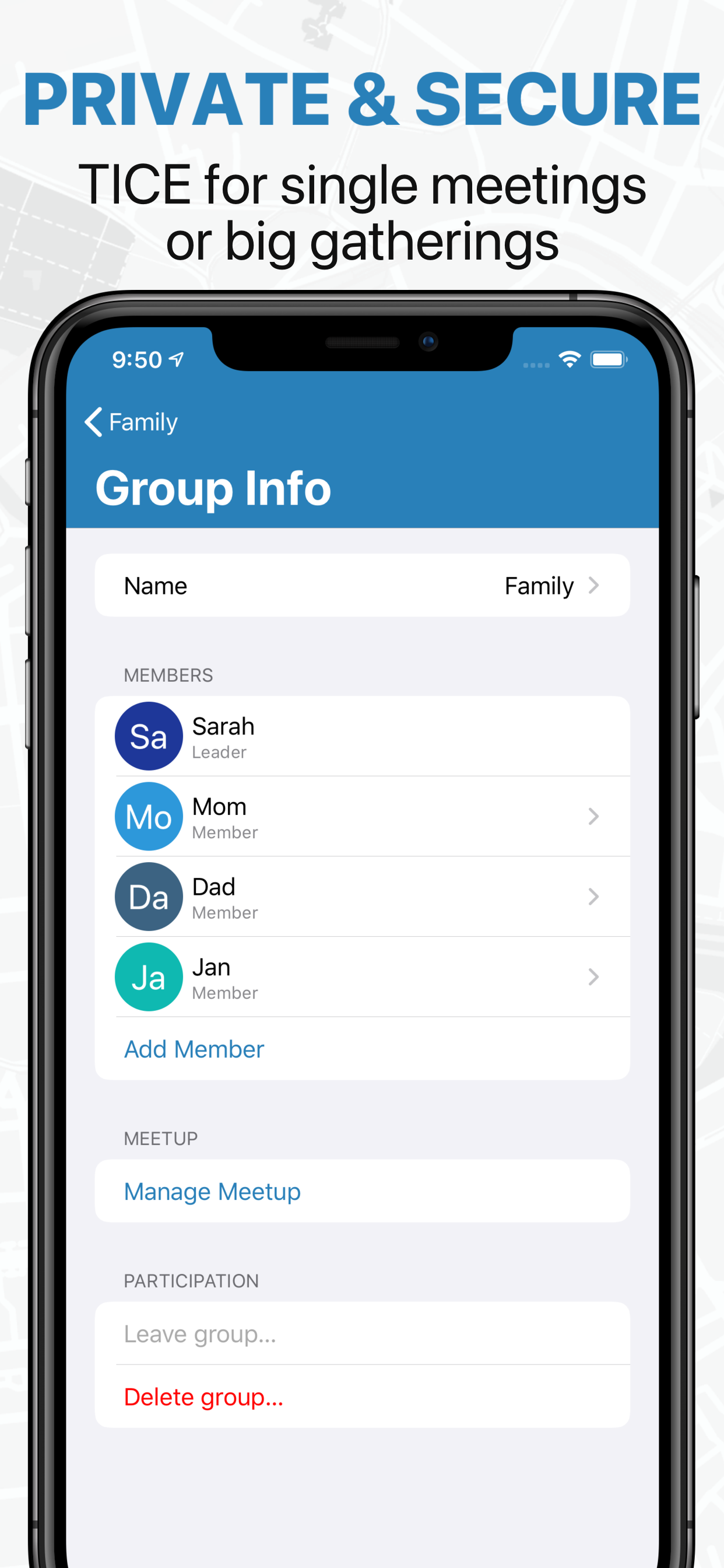 Group settings and members