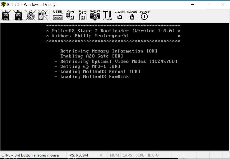 Custom bootloader loading mollenos