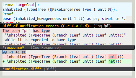 Diffs of unification errors