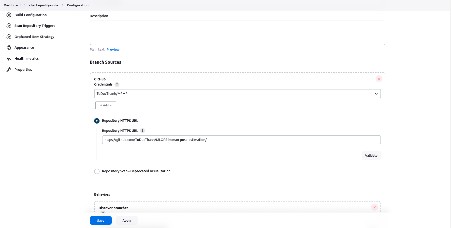 Final Configuration Multibranch Pipeline