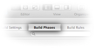 Select the Build Phases tab
