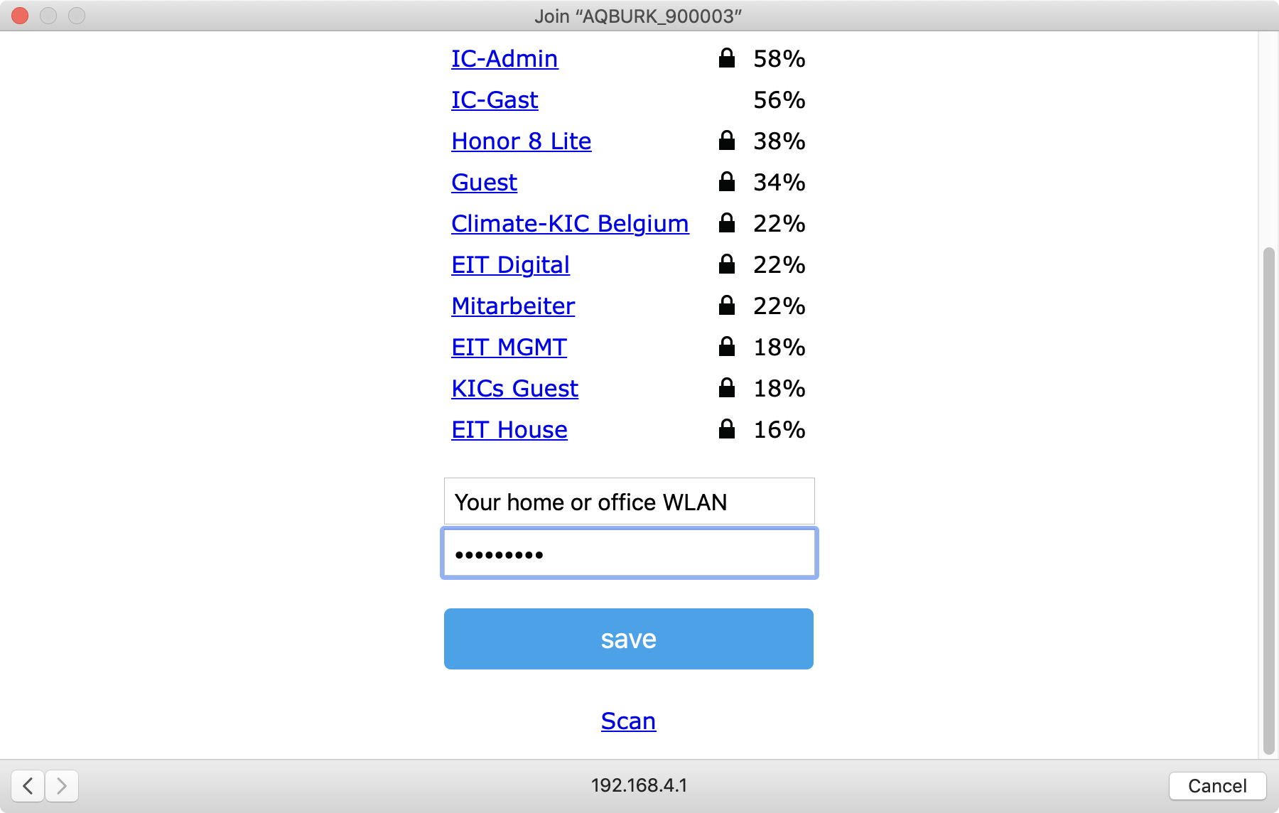 WiFiManager WiFi list in captive portal