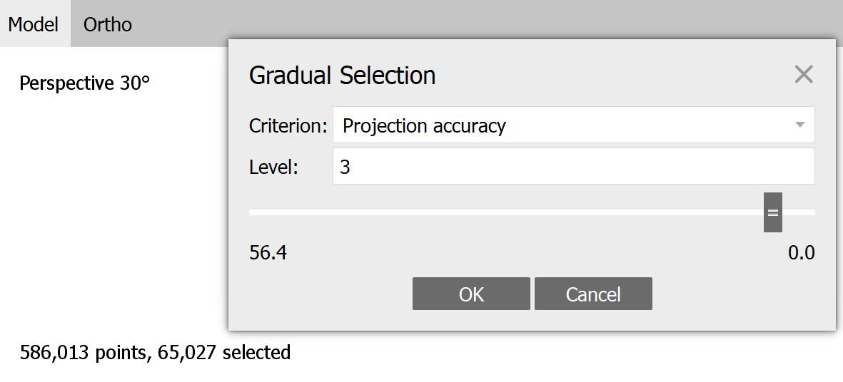 filter by projection accuracy