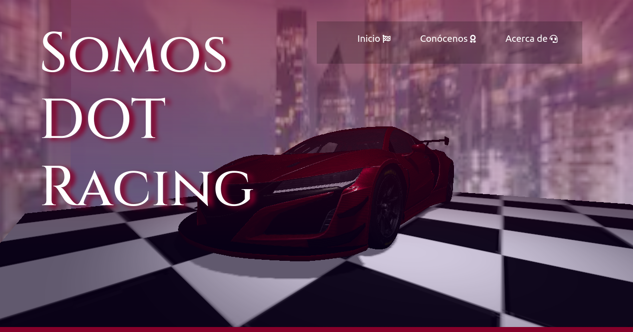 The website's header: DOT-Racing