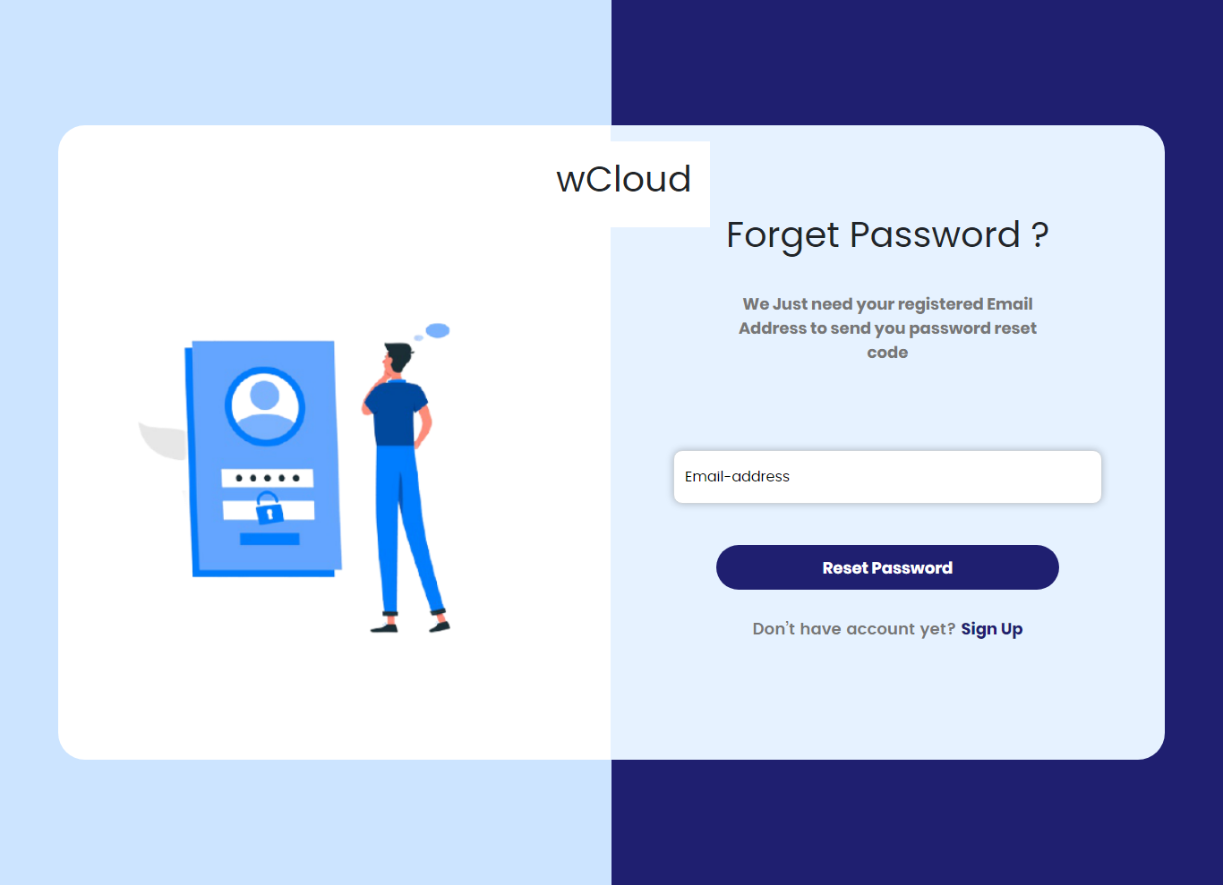 wCloud Forget Password