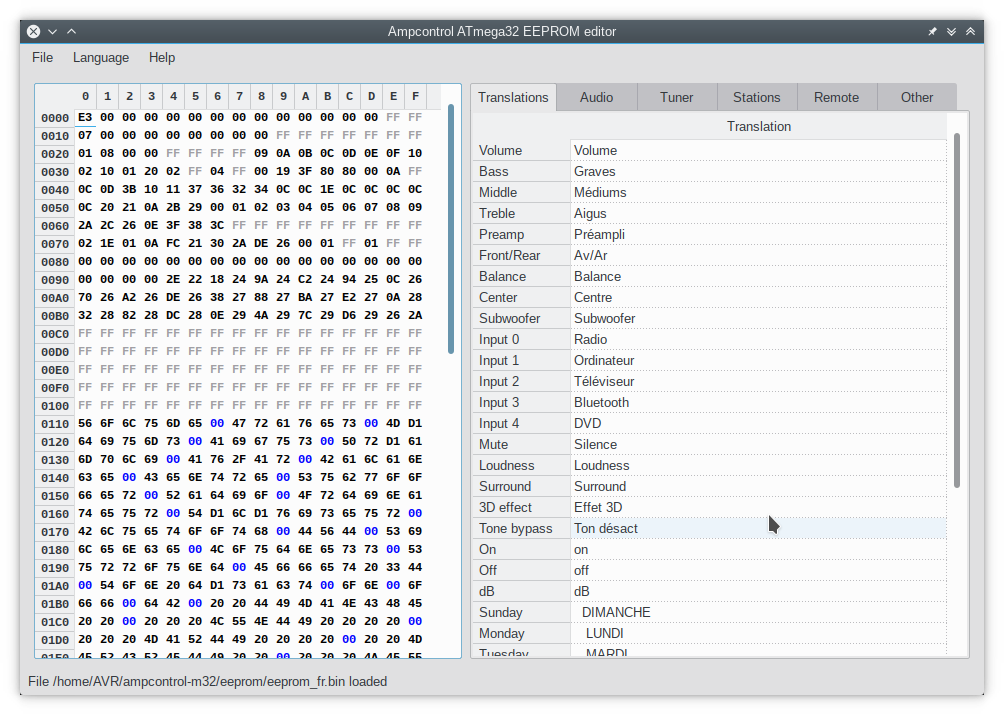 Ampcontrol EEPROM editor