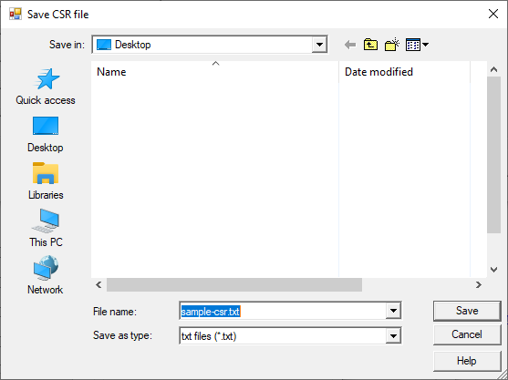 Image of save file dialog