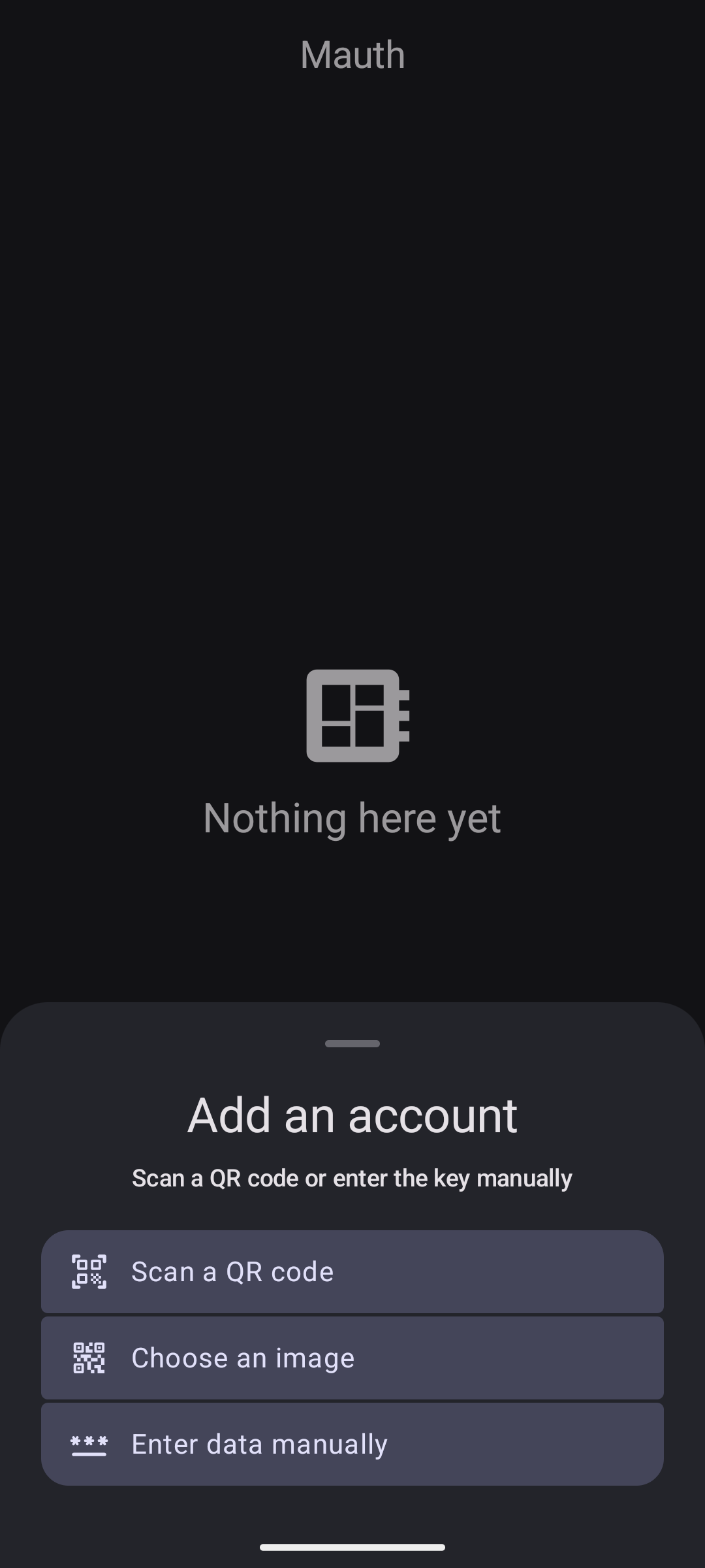 Add account dialog