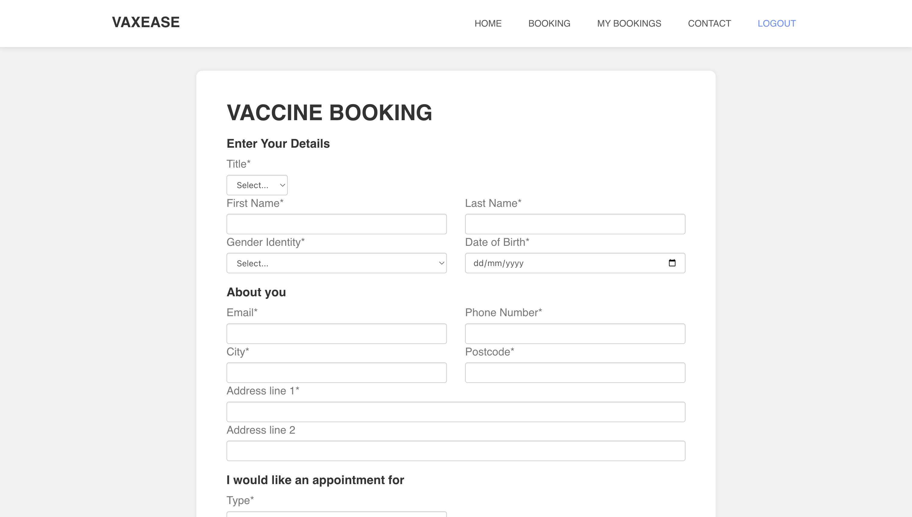 Booking-Page