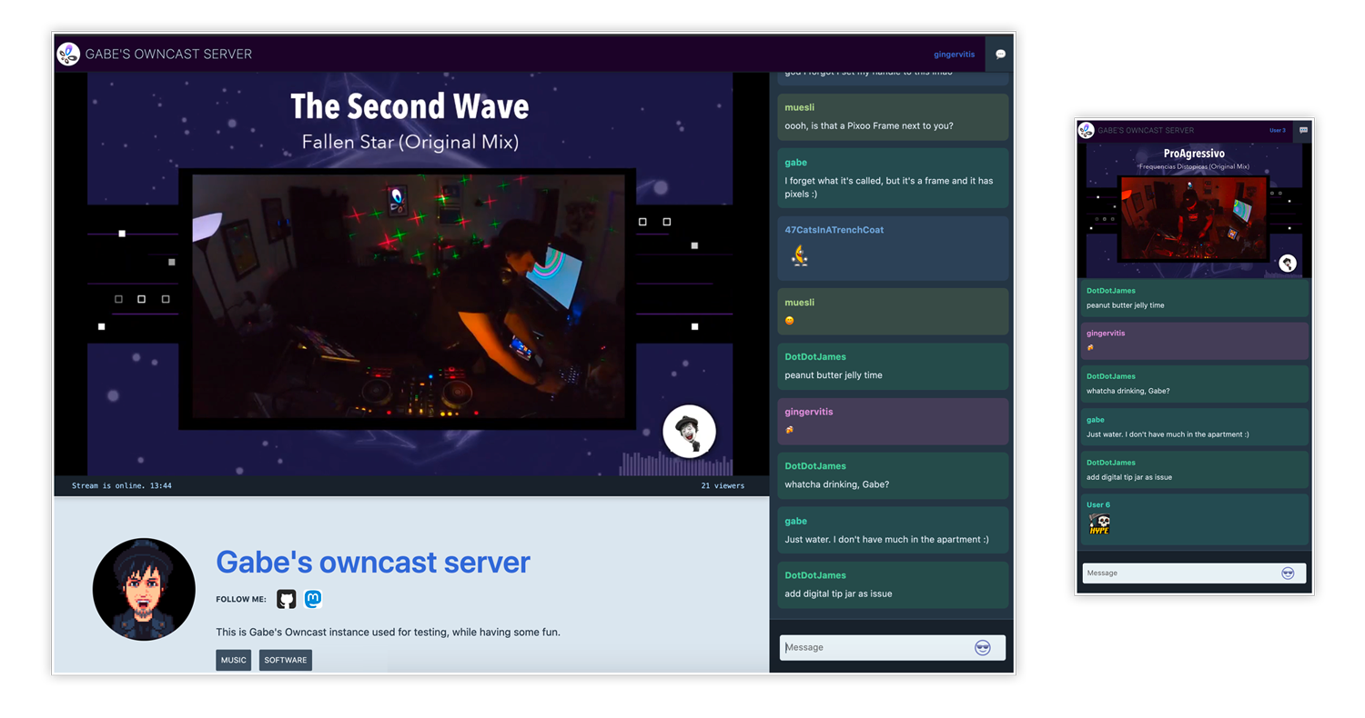 Screenshot of Owncast