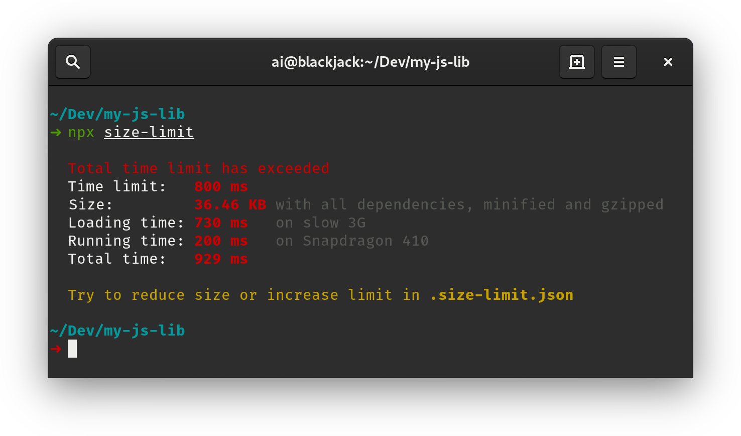 Size Limit CLI