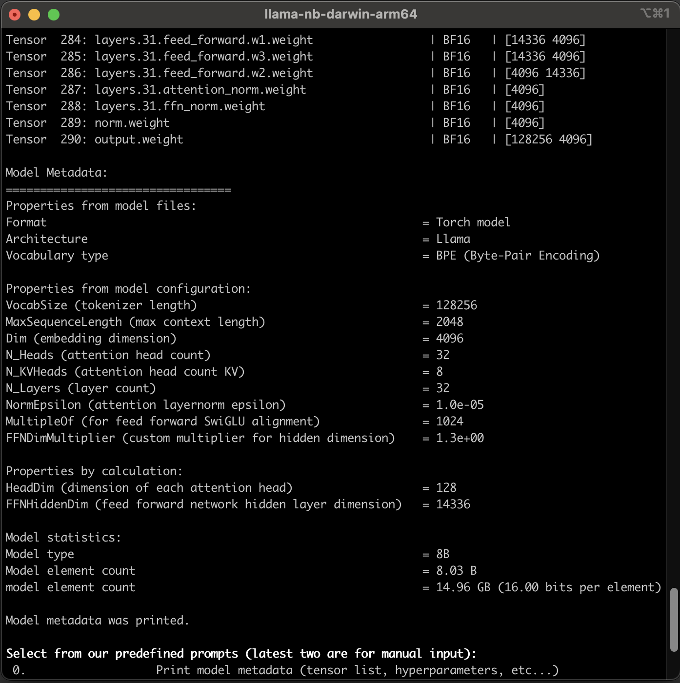 Printing metadata 2