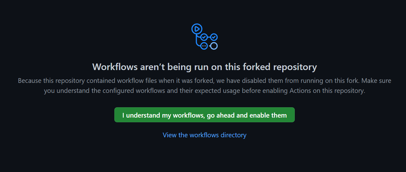 Enable workflows in GitHub