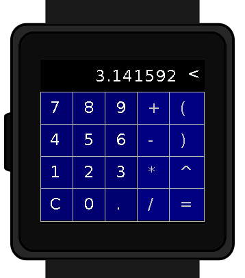 Calculator running in the wasp-os simulator