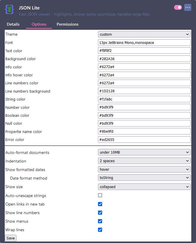 json-settings