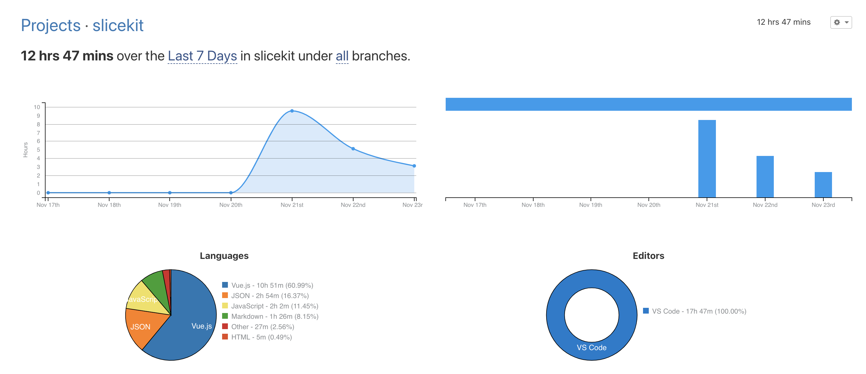 Time spent in project