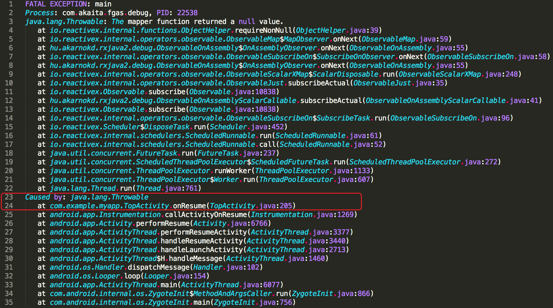 enhanced stack trace