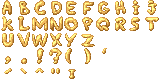 Gold-looking pixel font