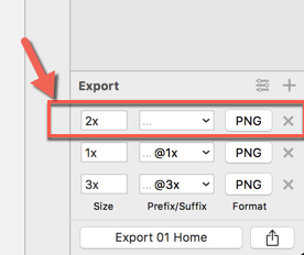 Default export configuration