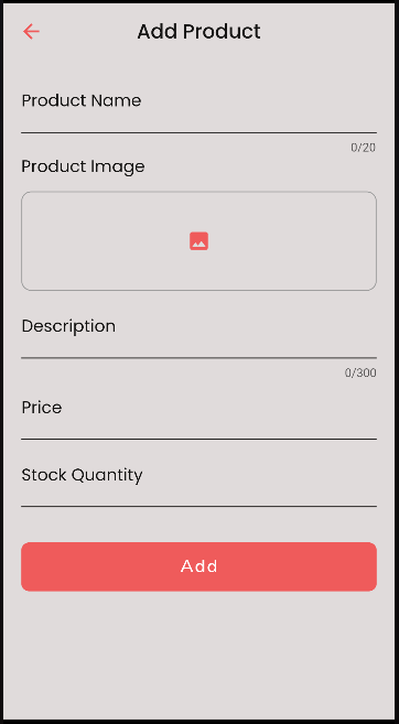 Add Products Screen