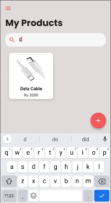 Search Product Screen