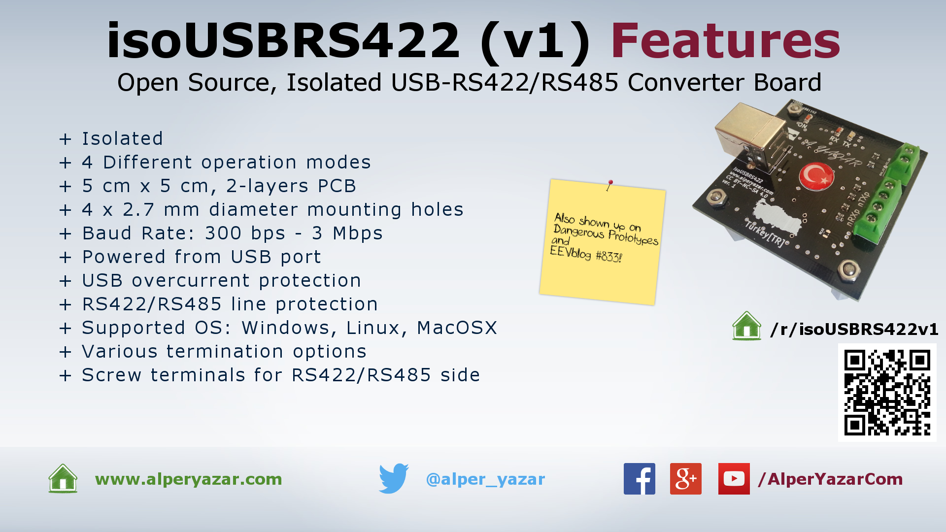 Summary of isoUSBRS422 features