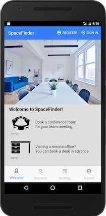 Spacefinder Mobile app