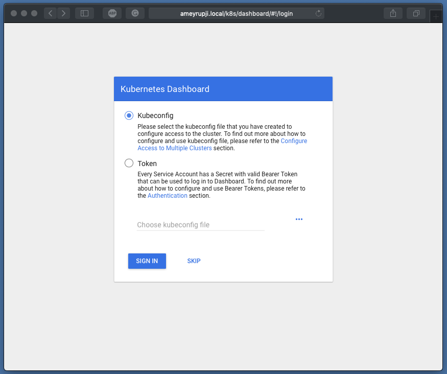 network safari kubernetes dashboard nginx