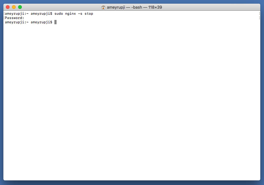 terminal nginx stop