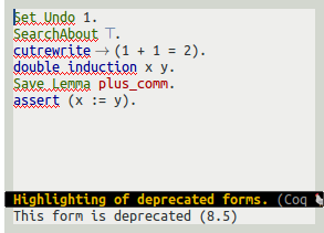 Highlighting of deprecated forms