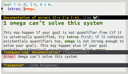 Documentation for (documented) error messages