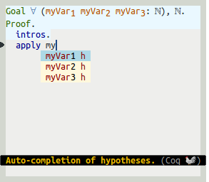 Auto-completion of hypotheses