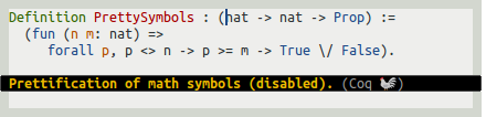 Prettification of math symbols (disabled)