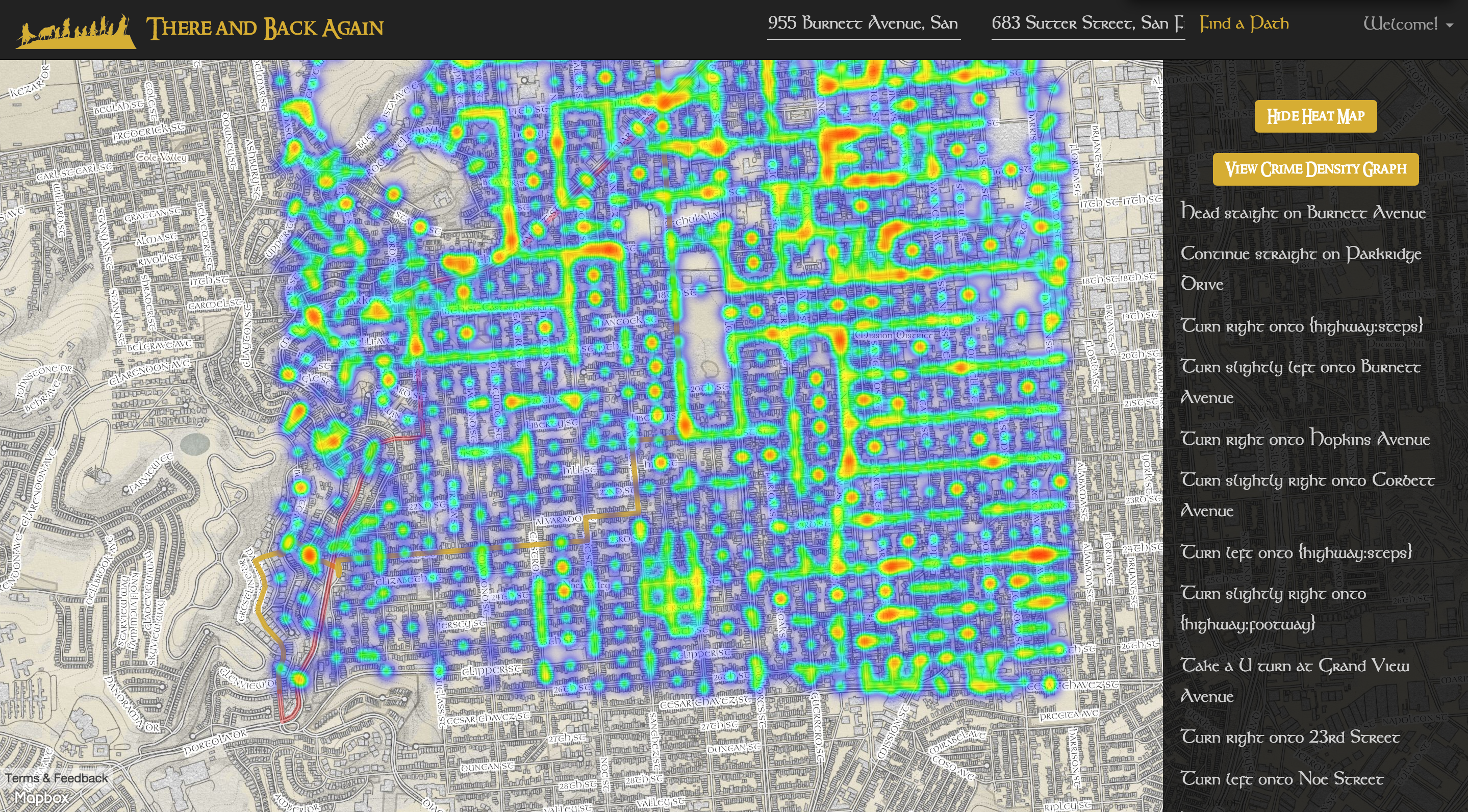 There and Back Again Heat Map