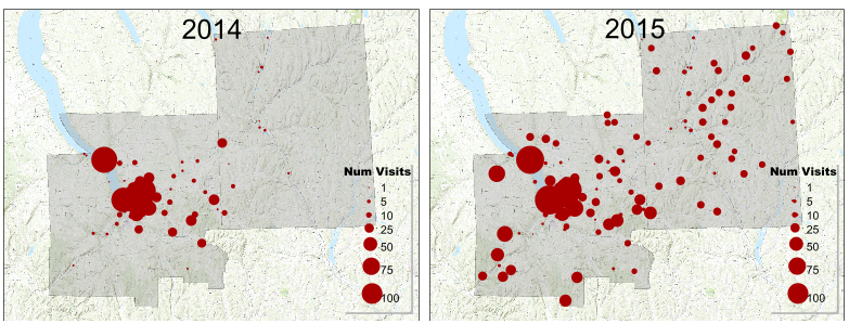 Ground Results of Previous Avicaching models: The determined rewards were able to attract agents to previously under-sampled locations, thus reducing heterogeneity