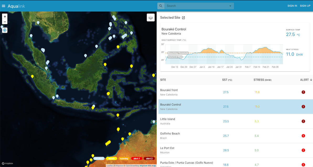 Aqualink Screenshot - Map Page