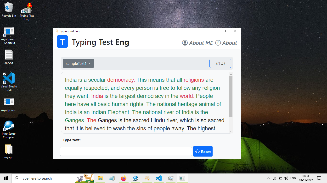 Typing Test Eng - test you typing skills