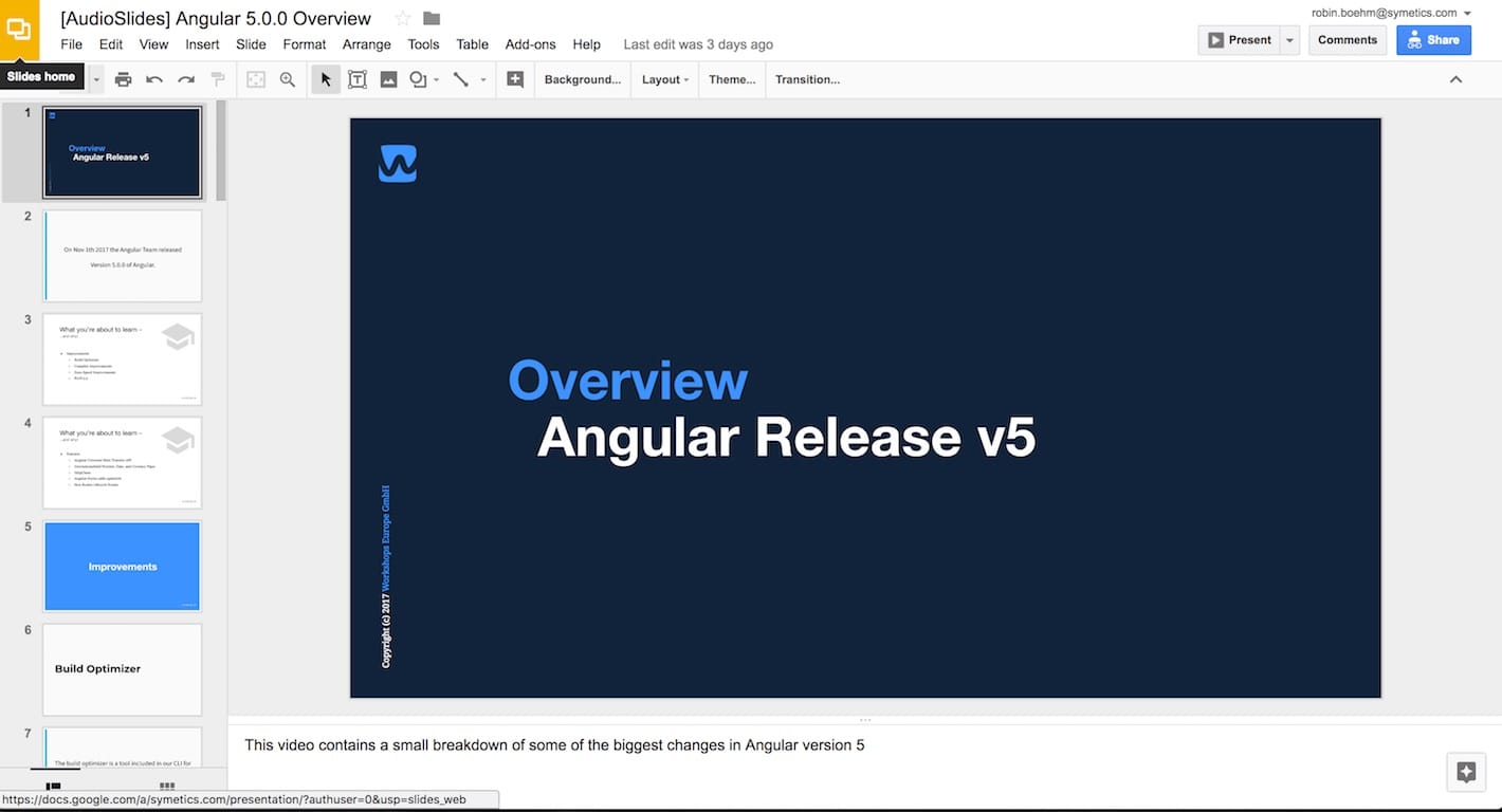 Angular 5 explained by AudioSlides