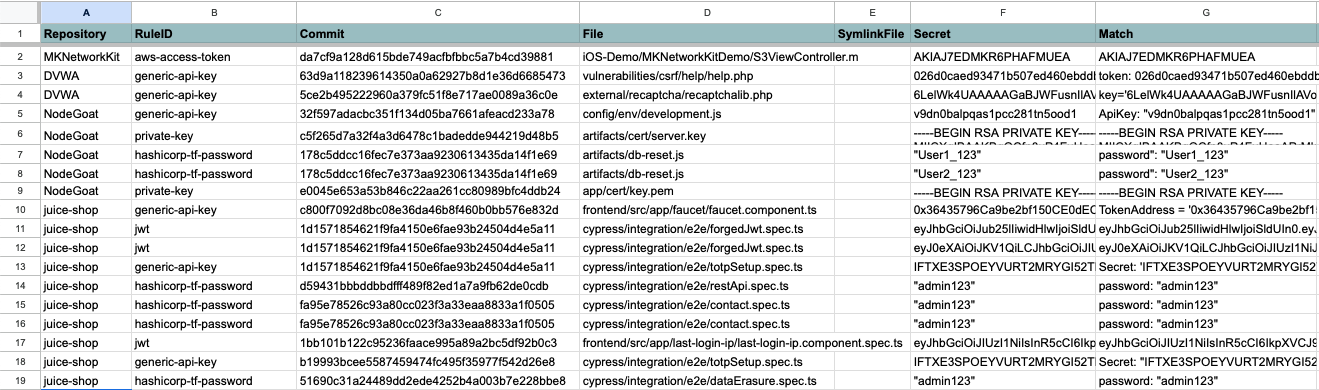 csv report