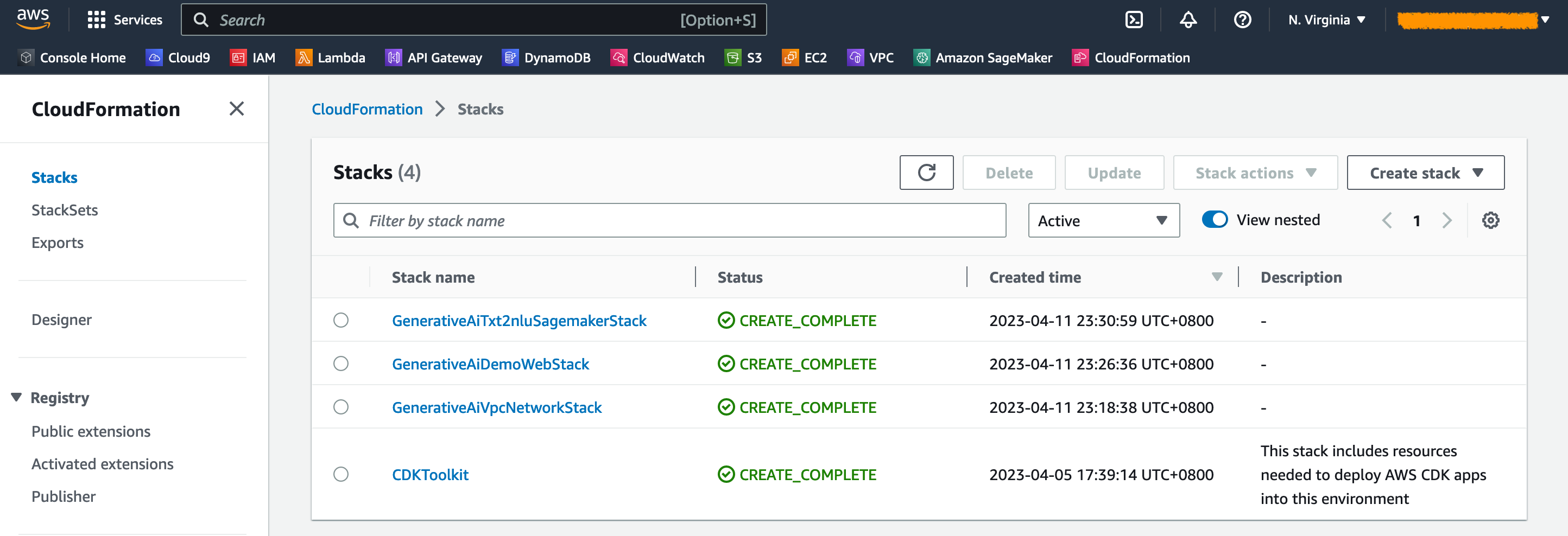 console-cloudformation