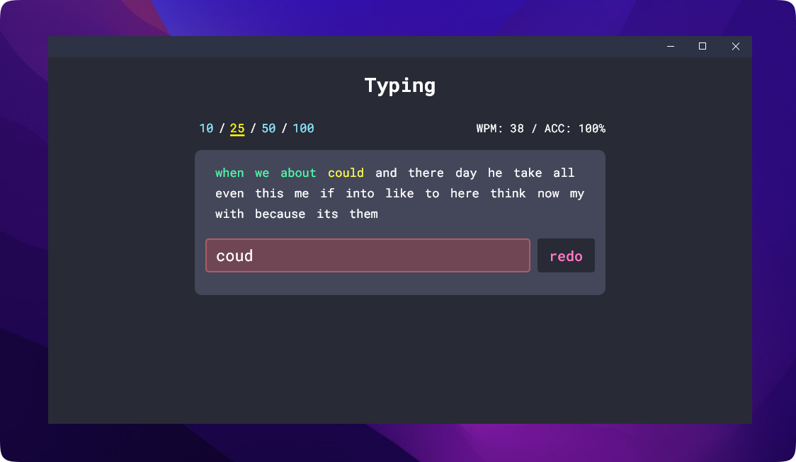 Typing Speed Test for Desktop ⌨